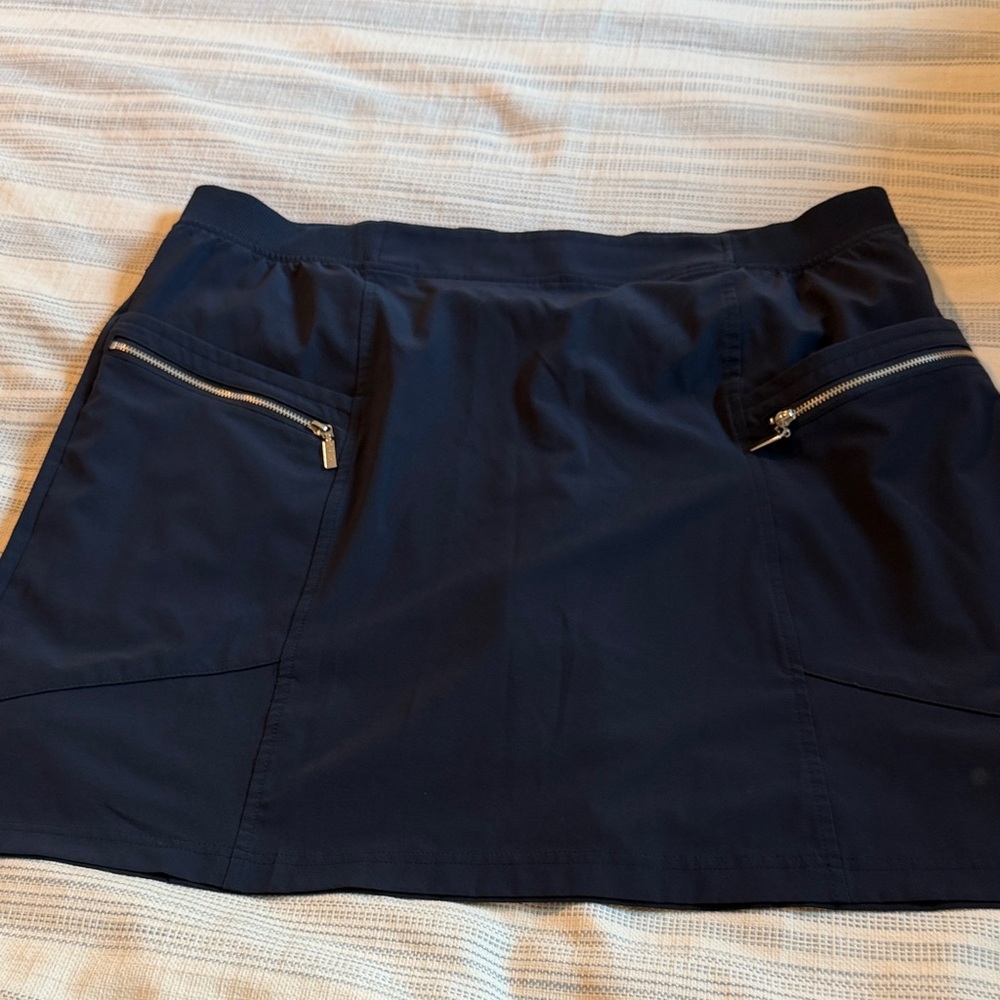 Chico's Navy Skort with Zipper Details